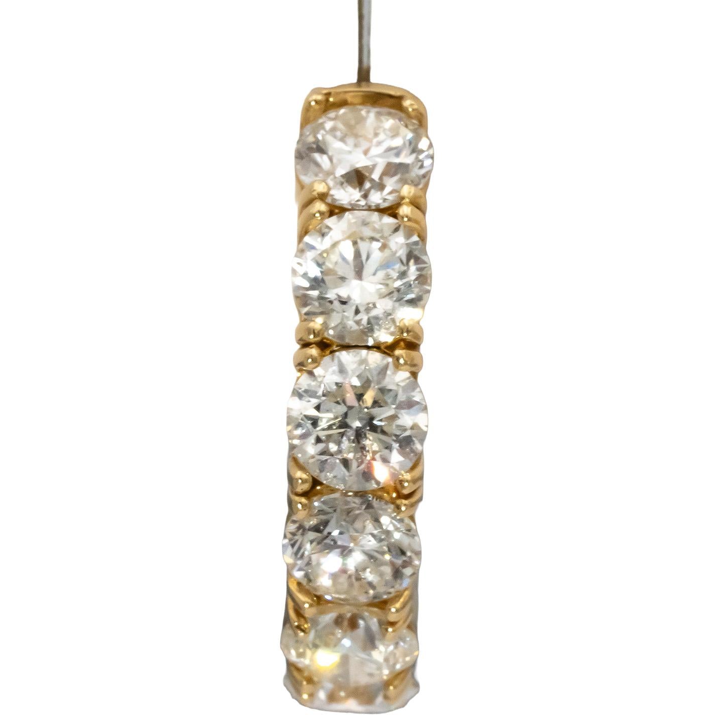 14k Yellow Gold Round Diamond Inside Out Hoop Earrings 6.80CT