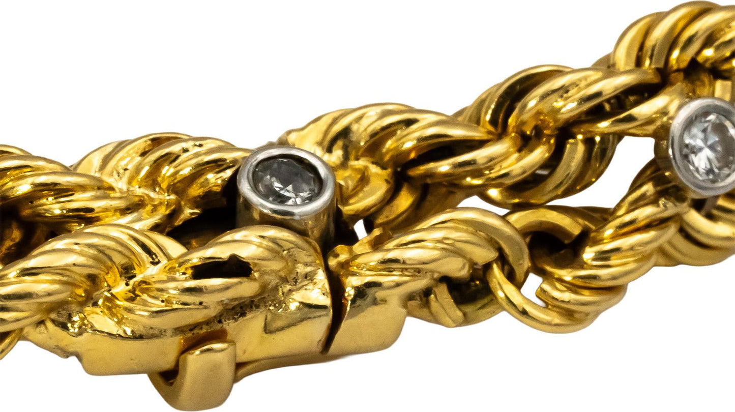 VAN CLEEF & ARPELS Vintage 18k & 14k Gold VS Round Diamond Bracelet 0.75CT