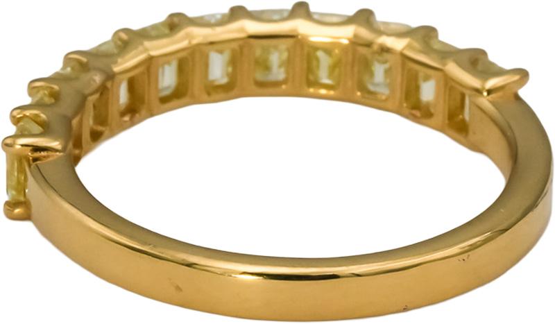 14k Yellow Gold VS Light Yellow Emerald Cut Diamond Band Ring 1.56CT Size 7