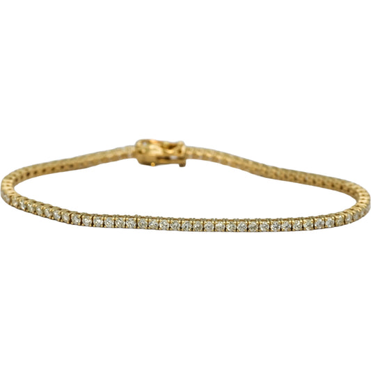 14k Yellow Gold Round Diamond Tennis Bracelet 2.81CT