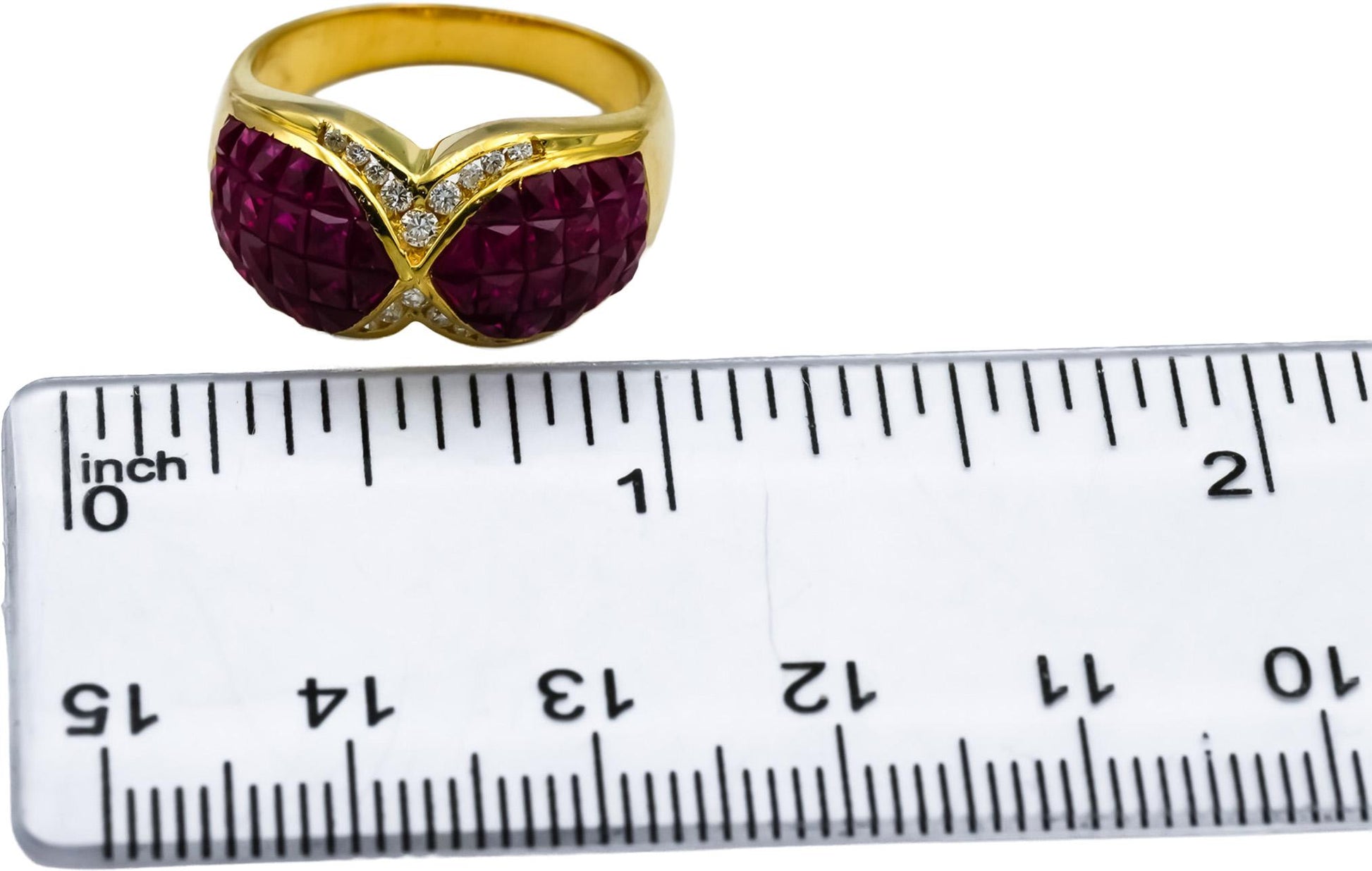18k Yellow Gold VS Diamond and Ruby Cluster Cocktail Ring 5.20CTW Size 7