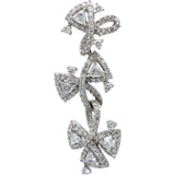 18k White Gold VS Round & Trillion Cut Diamond Drop Dangle Earrings 4.0CT