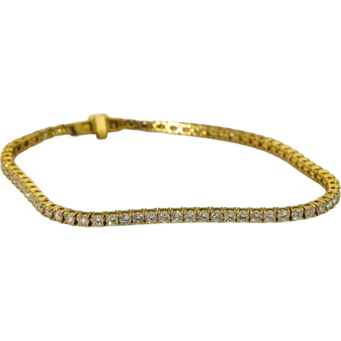 18k Yellow Gold VS Round Diamond Tennis Bracelet 3.0CT