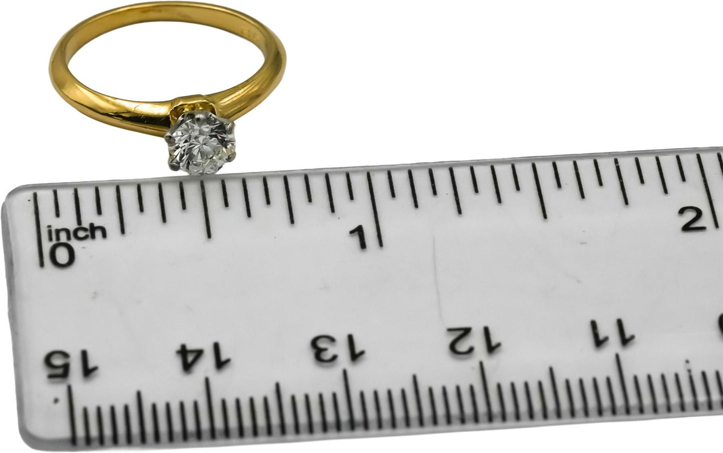 TIFFANY & CO. 18k Gold Platinum VVS1/G Diamond Solitaire Ring .52CT w/ Papers