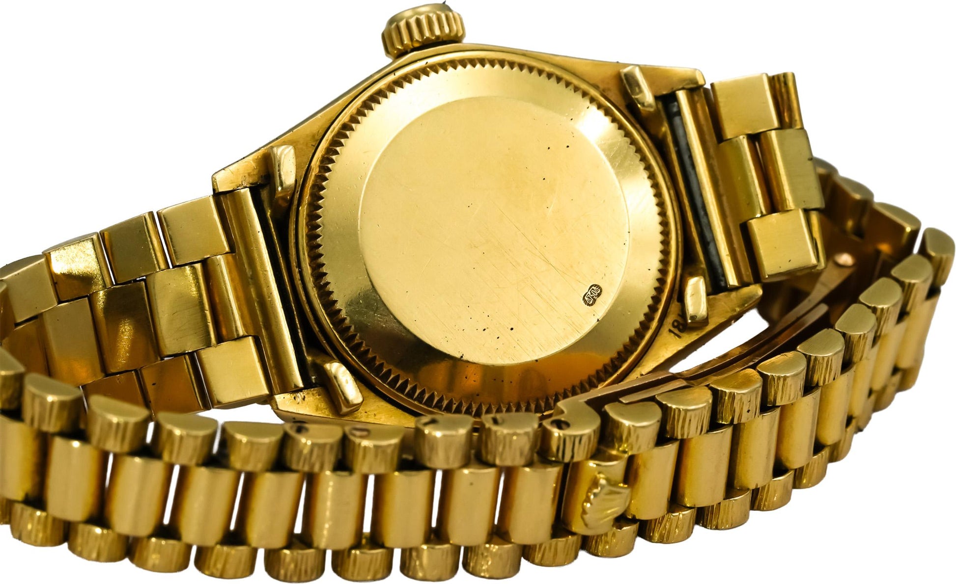 ROLEX Vintage 18k Gold Lady-Datejust Custom Dial Bark Finish Watch Ref 6917