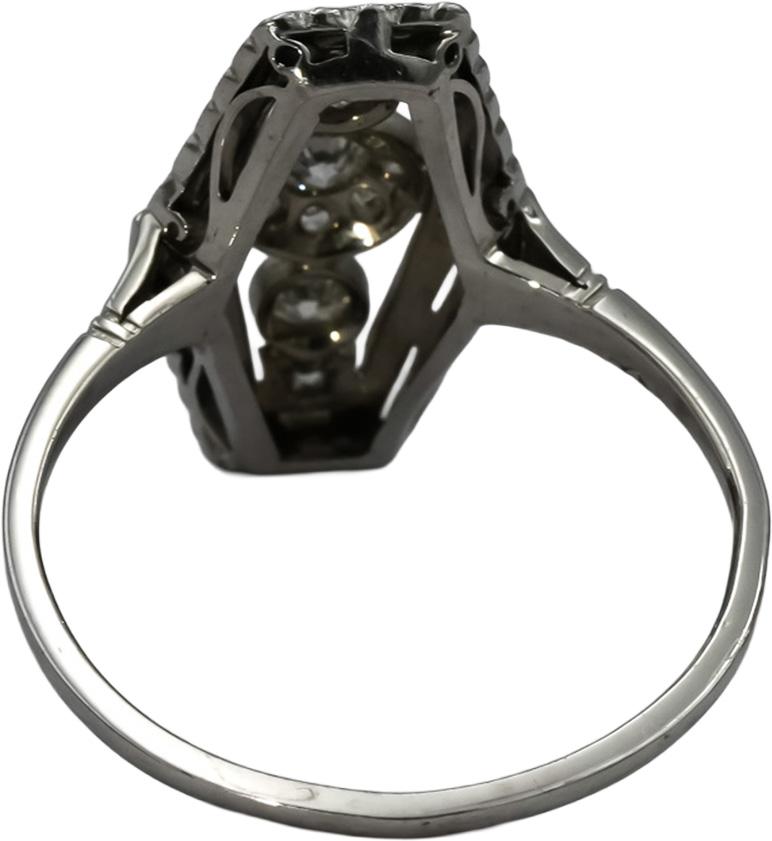 Vintage Antique 10k White Gold Diamond Dinner Ring 0.50CT Size 10.75