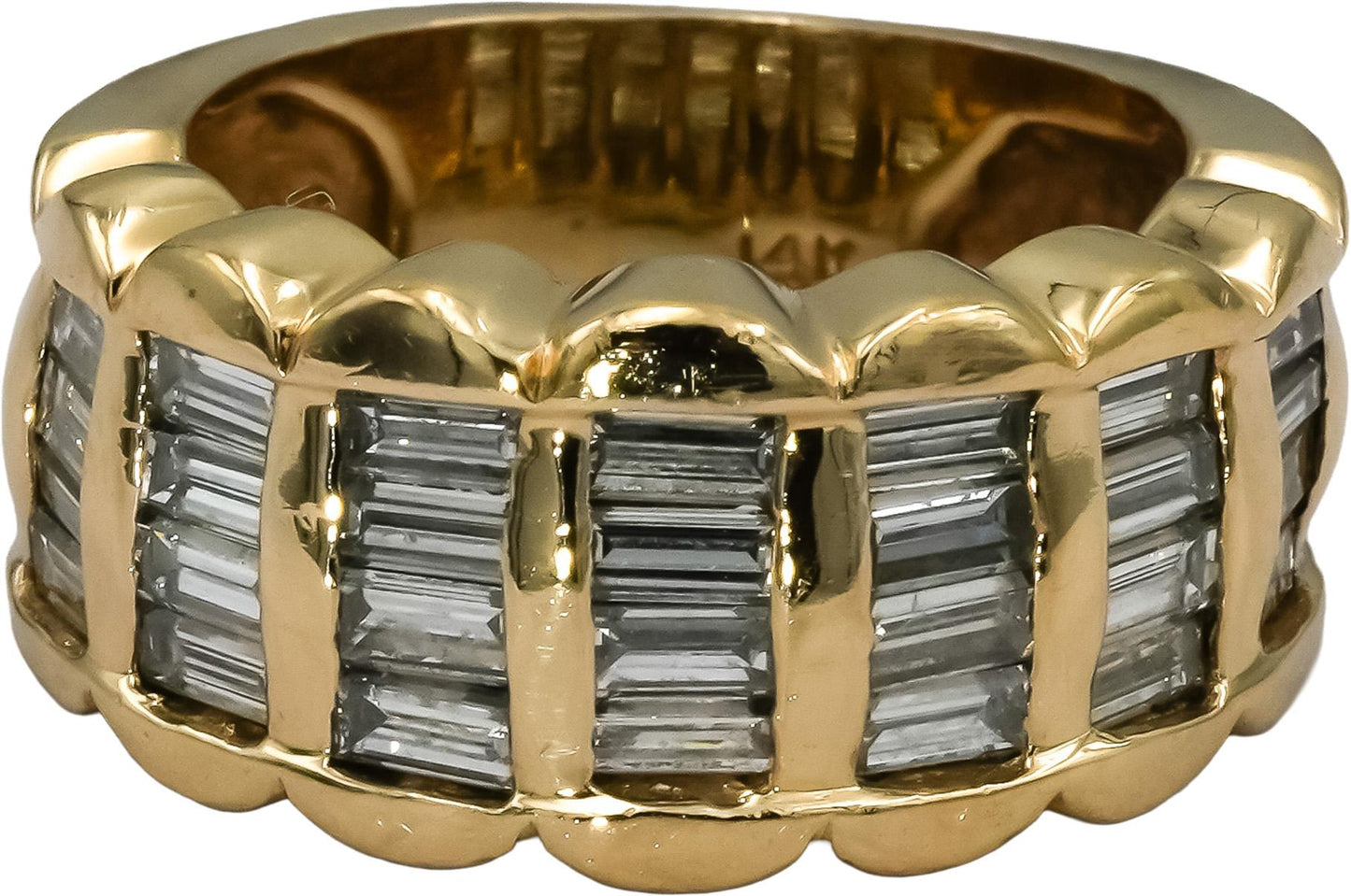 14k Rose Gold VS Baguette Cut Channel Set Diamond Band Ring 1.50CT Size 5.25