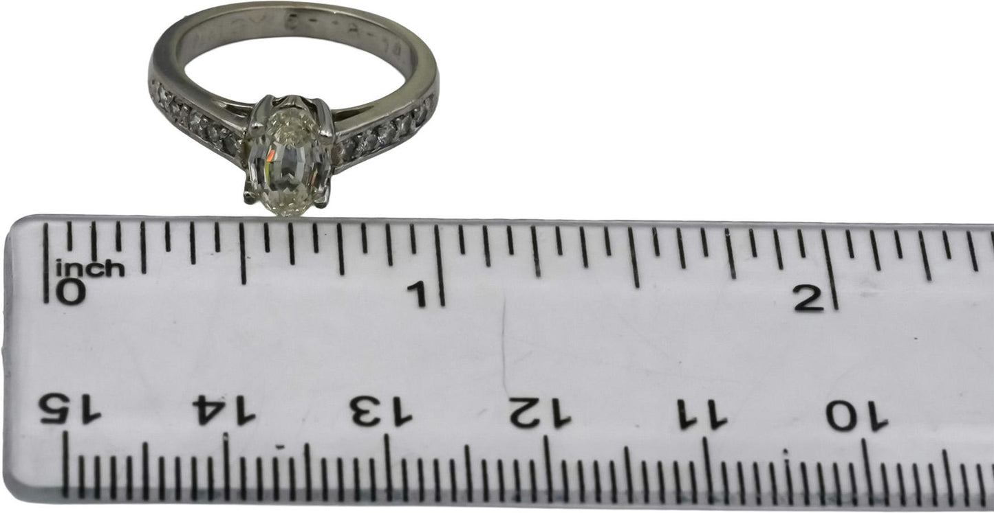 Platinum VS Diamond Engagement Ring 1.28CT w/ 1.03CT Center Size 5.25