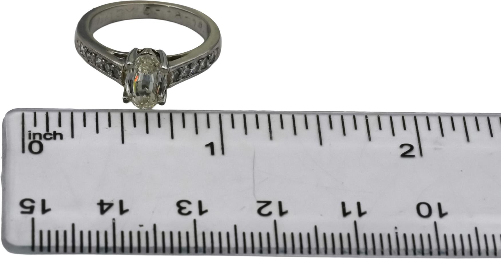Platinum VS Diamond Engagement Ring 1.28CT w/ 1.03CT Center Size 5.25
