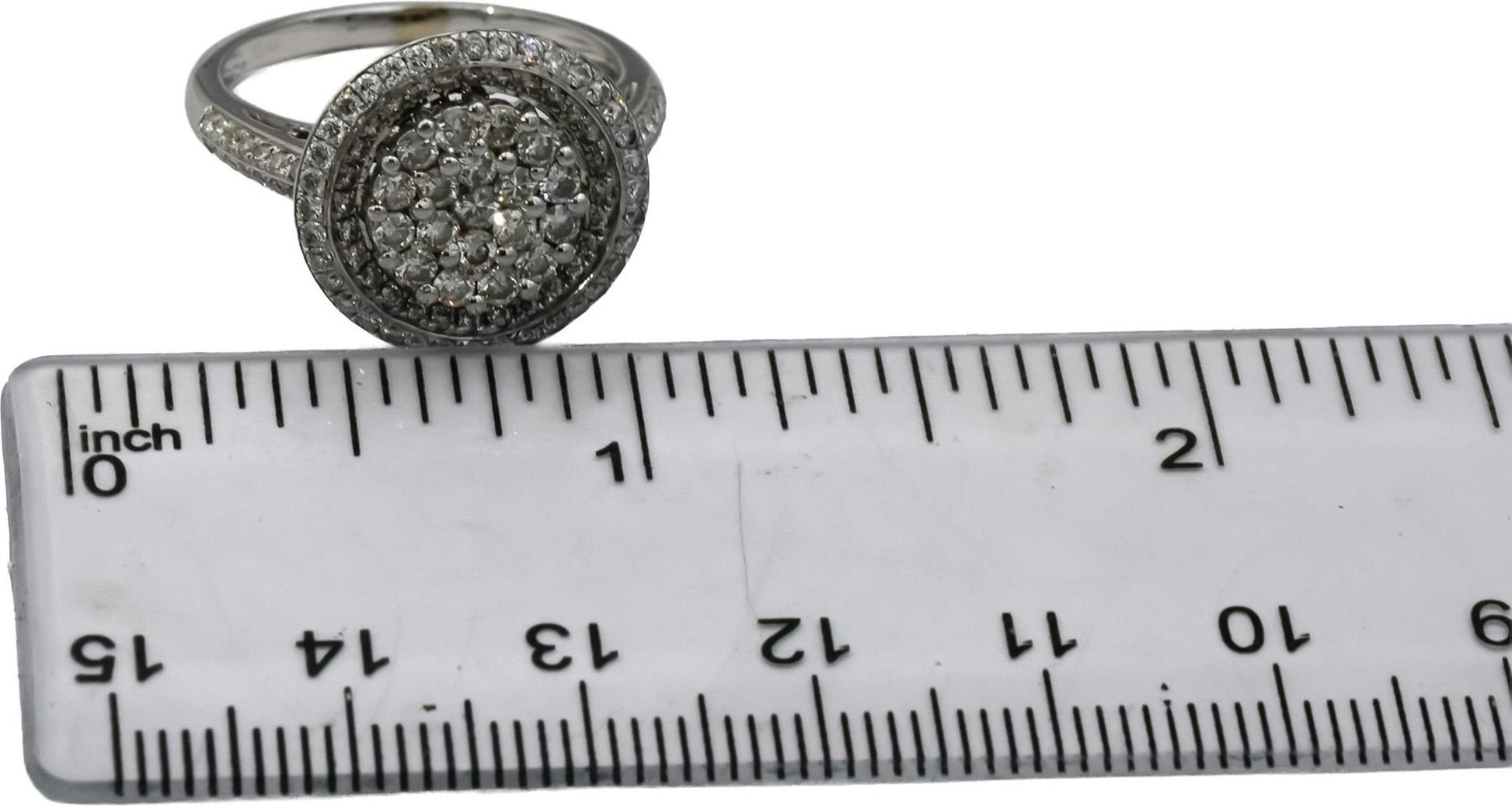14k White Gold VS Round Diamond Cluster Cocktail Ring 1.0CT Size 8