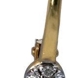 14k Yellow Gold Round Diamond Dangle Disc Earrings 0.25CT