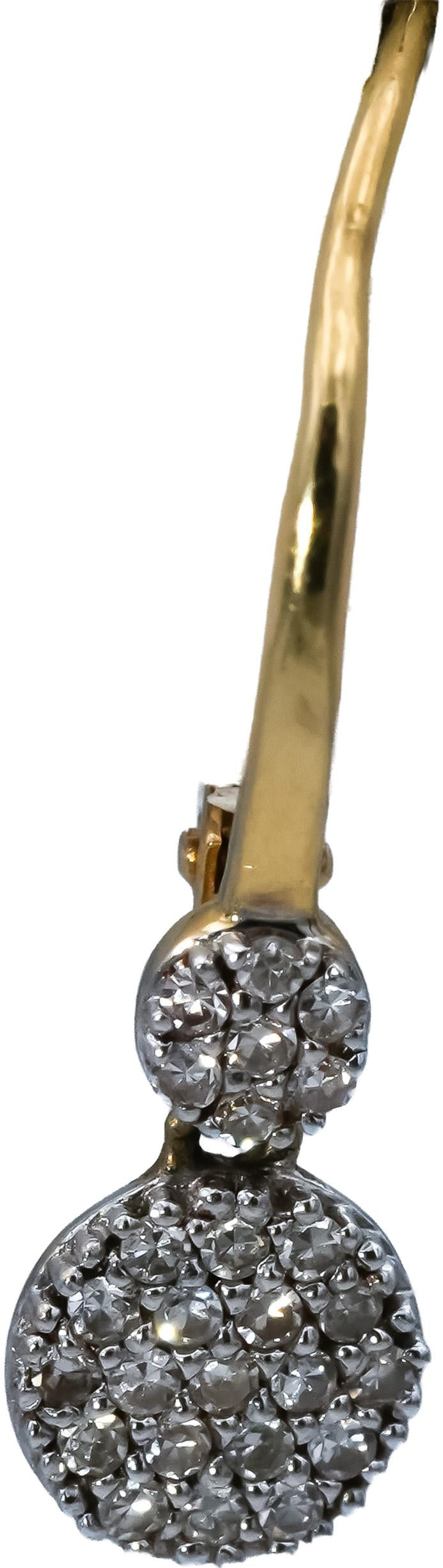 14k Yellow Gold Round Diamond Dangle Disc Earrings 0.25CT
