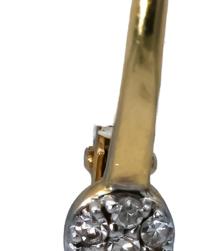14k Yellow Gold Round Diamond Dangle Disc Earrings 0.25CT