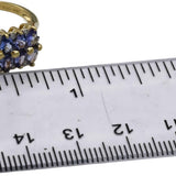 14k Yellow Gold Pear Tanzanite Cocktail Ring 2.40CT Size 8.25 w/ Diamond Accents