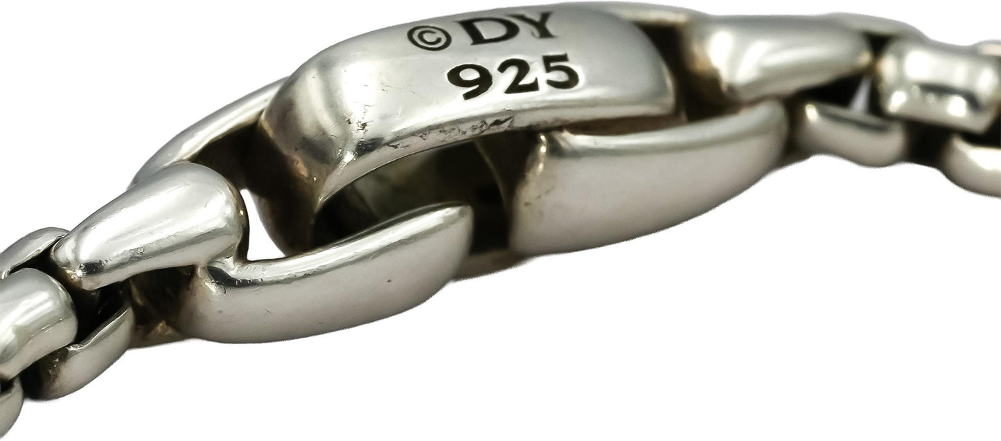 DAVID YURMAN Sterling Silver Box Link Bracelet Size Small 3.6mm Wide 7.0in Long
