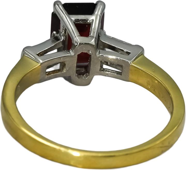 18k Gold & Platinum VS Diamond and Garnet Cocktail Ring 2.13CT Size 6.75