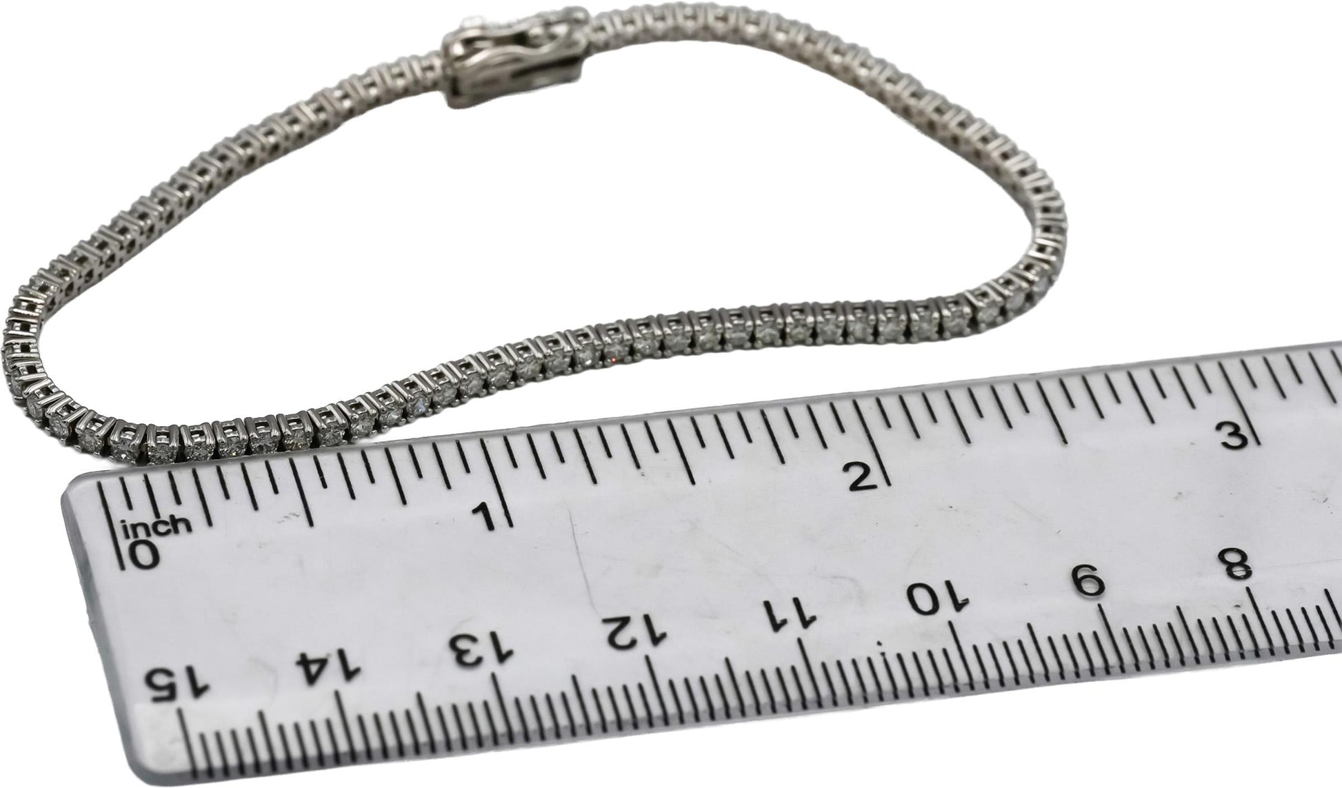 14k White Gold VS Round Diamond Tennis Bracelet 2.05CT