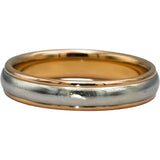 TIFFANY & CO. Platinum & 18k Rose Gold 4mm Wide Band Ring Size 7.5