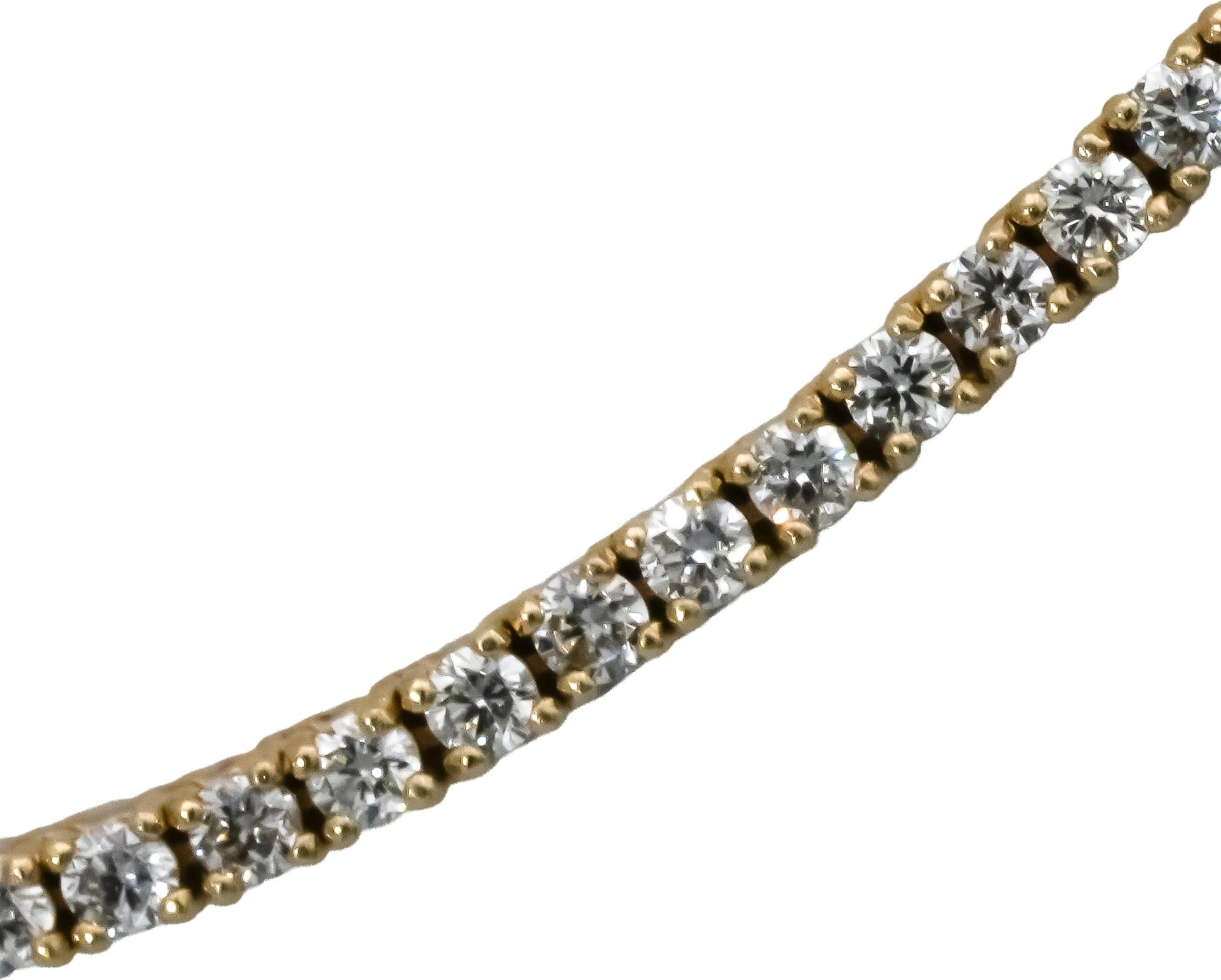 14k Yellow Gold Round Diamond Tennis Necklace 5.81CT