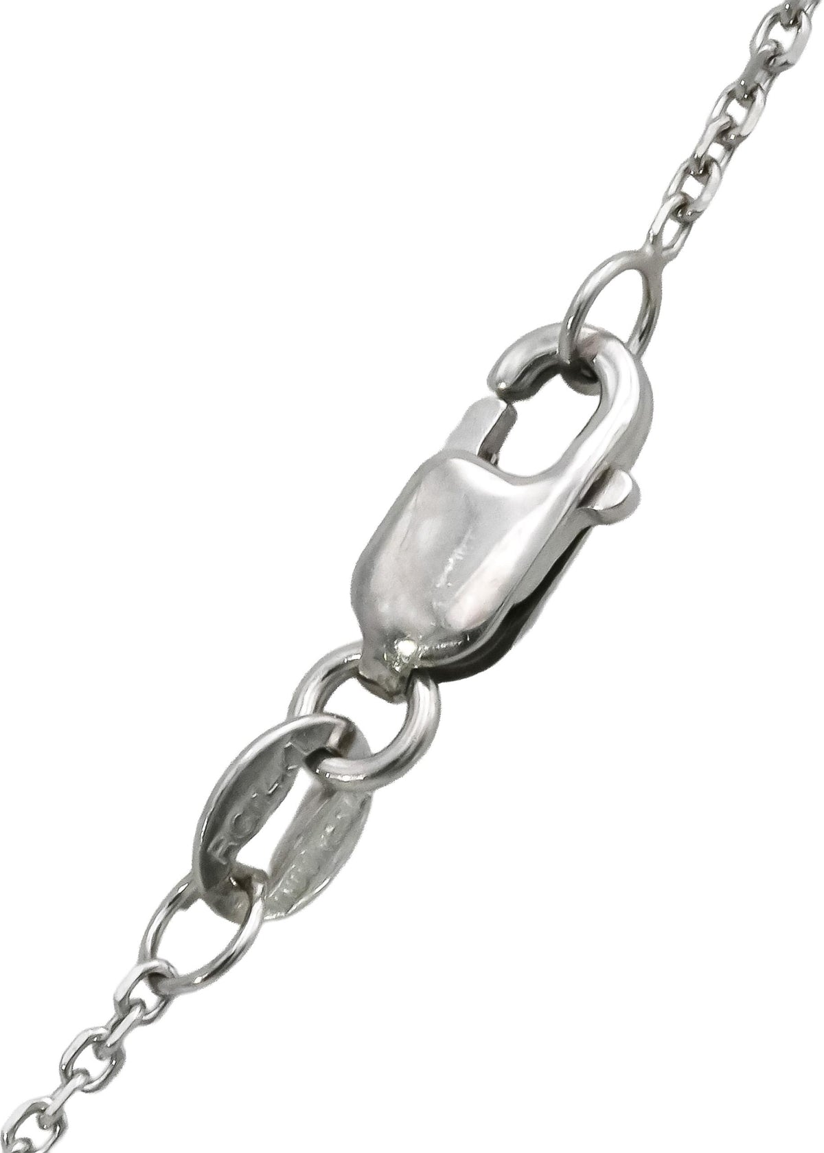 14k White Gold Round Old European Cut Diamond By The Yard Necklace 2.30CT