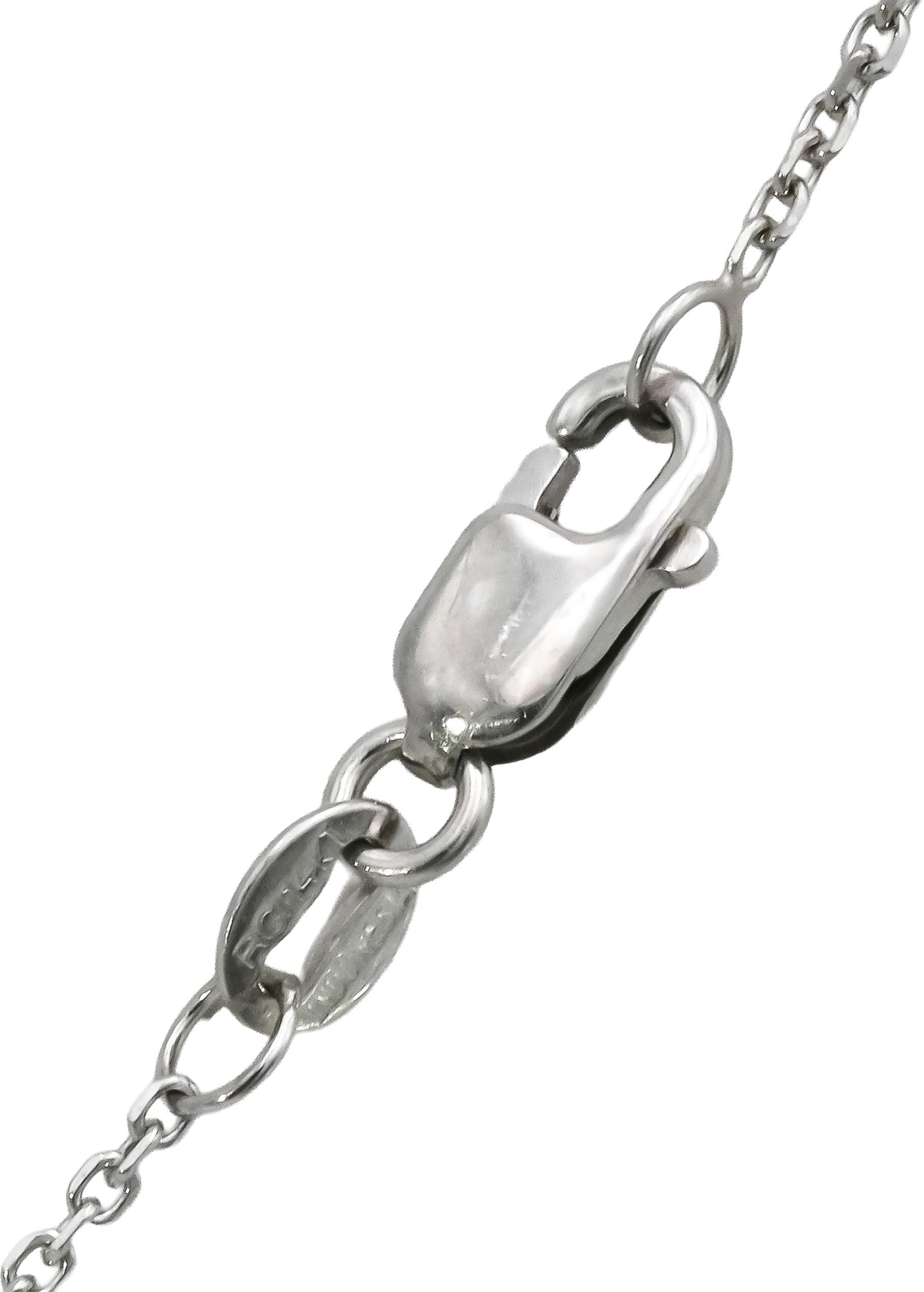 14k White Gold Round Old European Cut Diamond By The Yard Necklace 2.30CT