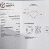 IGI 14k White Gold VS2/F Cushion Cut Lab-Grown Diamond Solitaire Ring 1.89CT