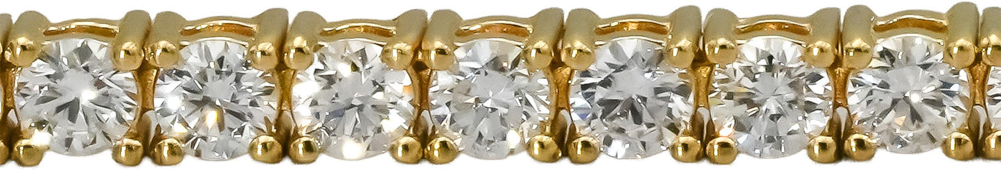 14k Yellow Gold VS Round Lab-Grown Diamond Tennis Bracelet 3.51CT