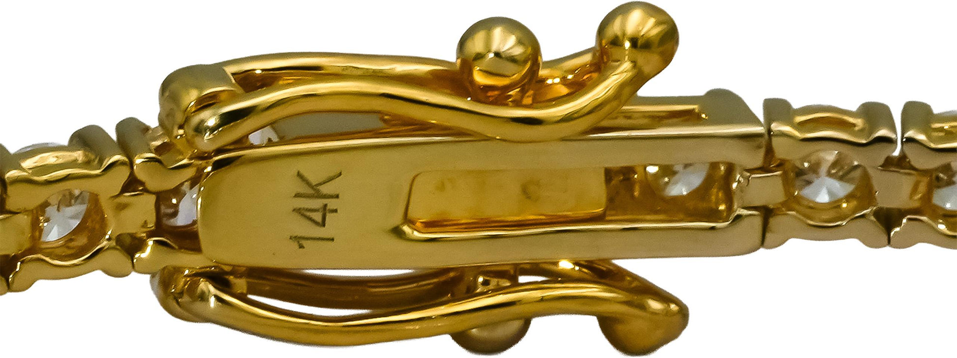 14k Yellow Gold VS Round Lab-Grown Diamond Tennis Bracelet 3.52CT