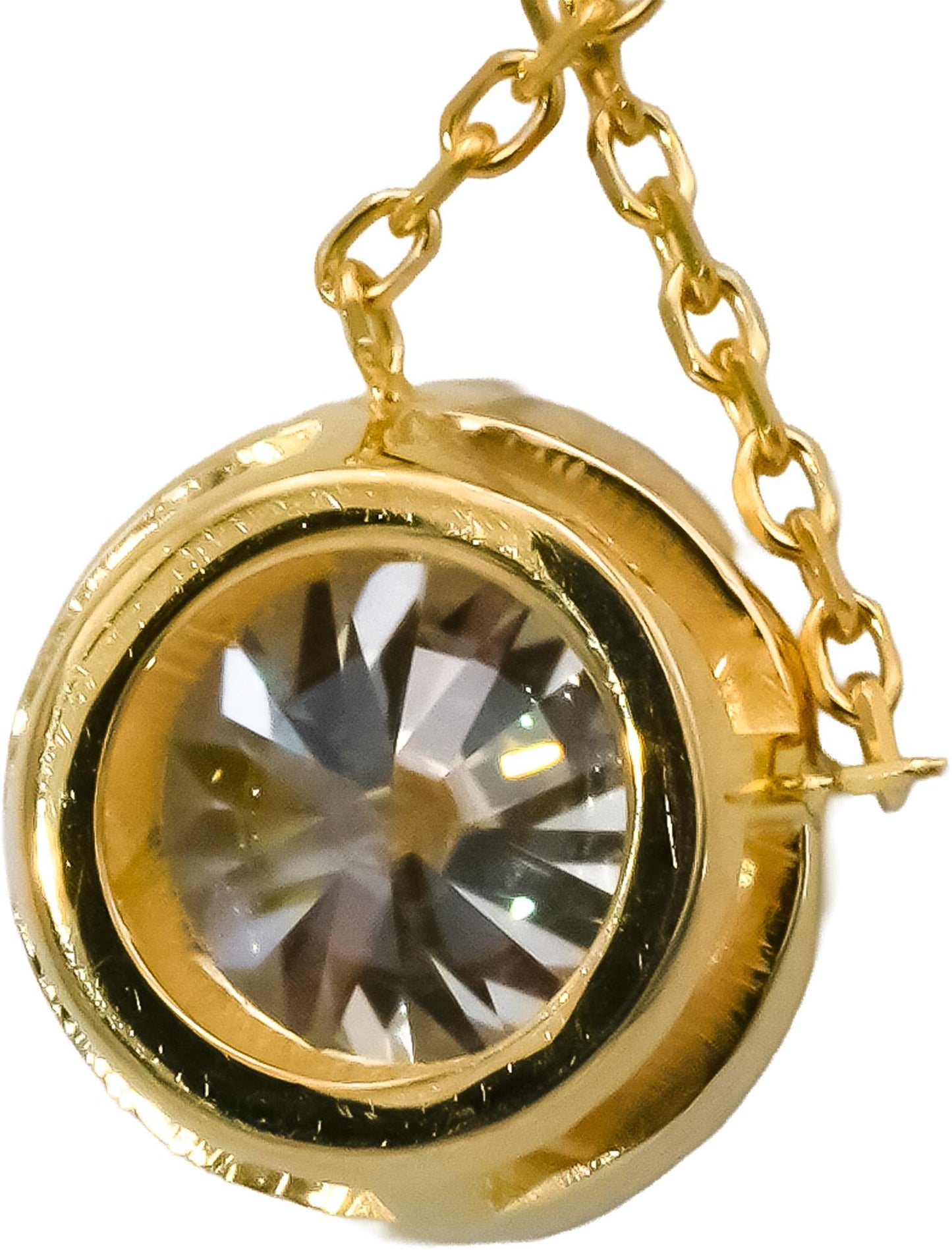 14k Yellow Gold VS Round Lab-Grown Diamond Solitaire Pendant Necklace 1.55CT