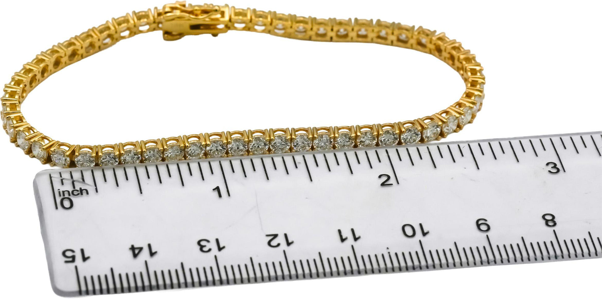 14k Yellow Gold VS Round Natural Diamond Tennis Bracelet 5.69CT