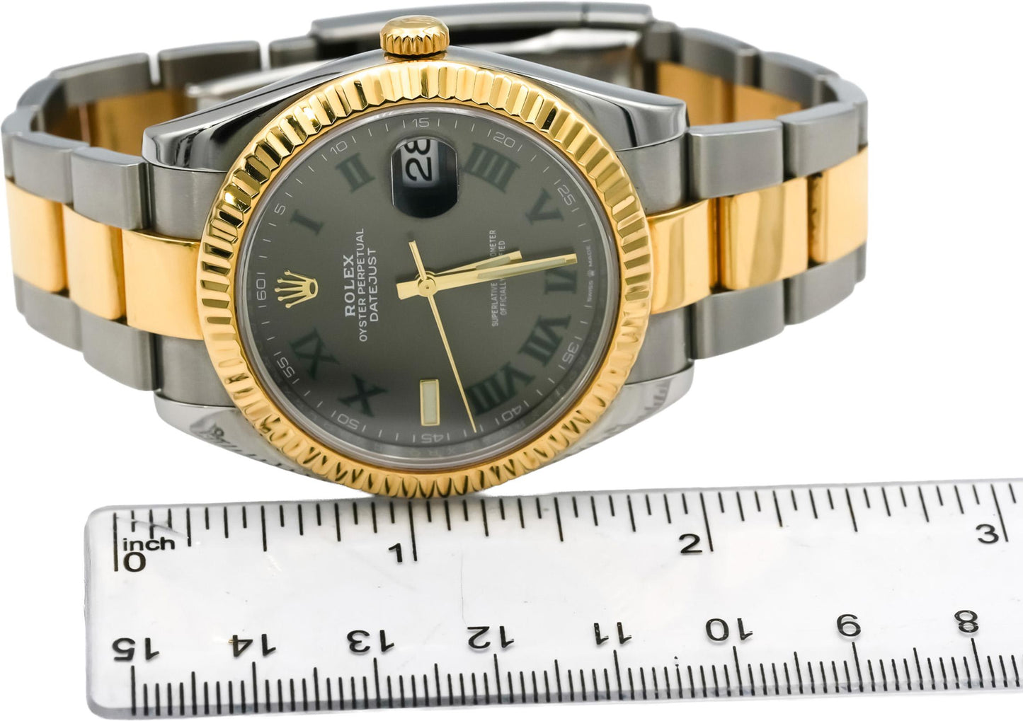 ROLEX Stainless Steel 18k Gold Datejust 41 "Wimbledon" Dial Watch Ref 126333