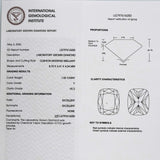 IGI 14k White Gold VS2/F Cushion Lab-Grown Diamond Ring 1.92CT Size 5.75