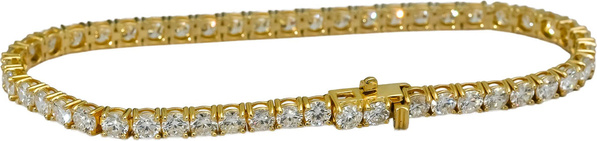 14k Yellow Gold VS Round Lab-Grown Diamond Tennis Bracelet 8.34CT