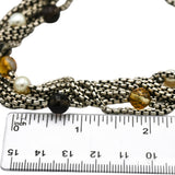 DAVID YURMAN 18k Gold Sterling Silver Gemstone Multistrand Necklace w/ Pouch