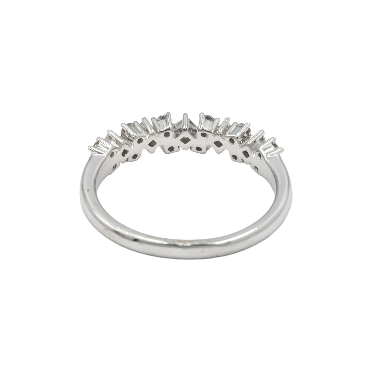 14k White Gold 0.50CT Wedding Anniversary Diamond Band Ring Size 7