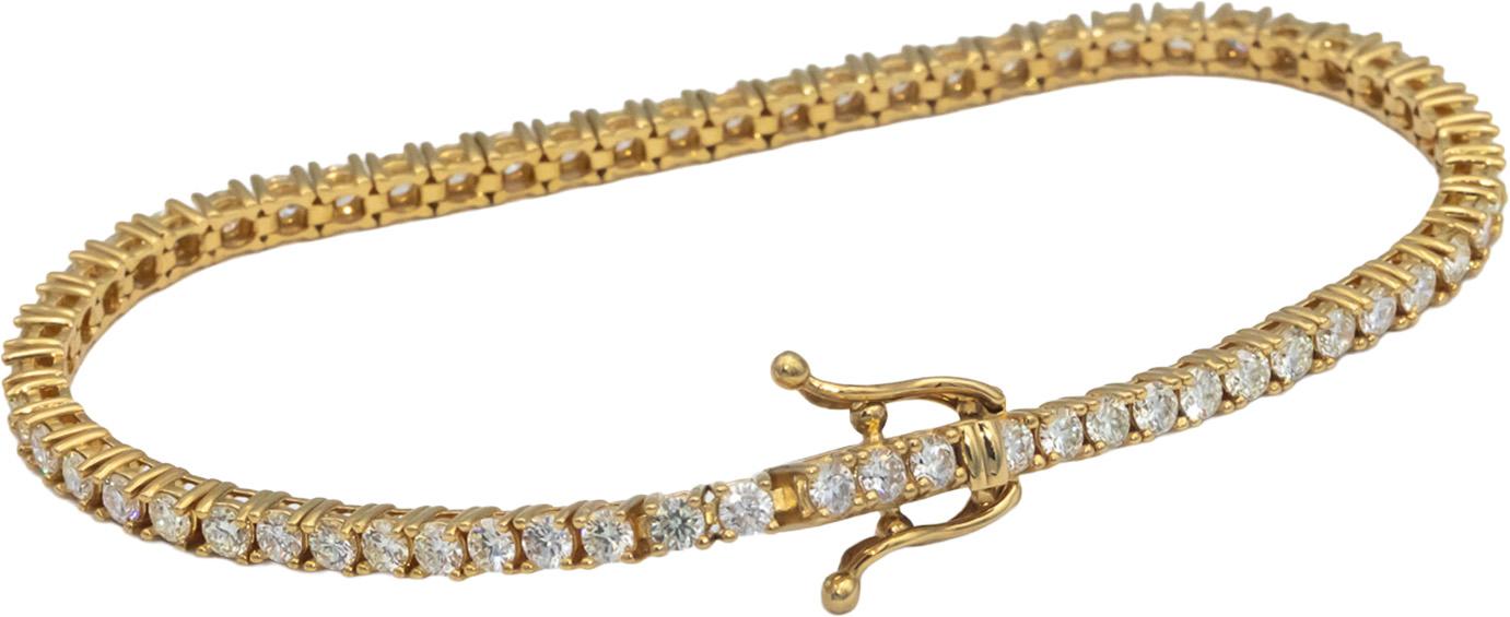 14k Yellow Gold Jewelry Round Diamond Tennis Bracelet 2.95CT