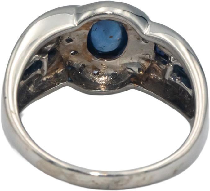 14k White Gold 0.53CT Diamond and Sapphire Cocktail Ring Size 7.25