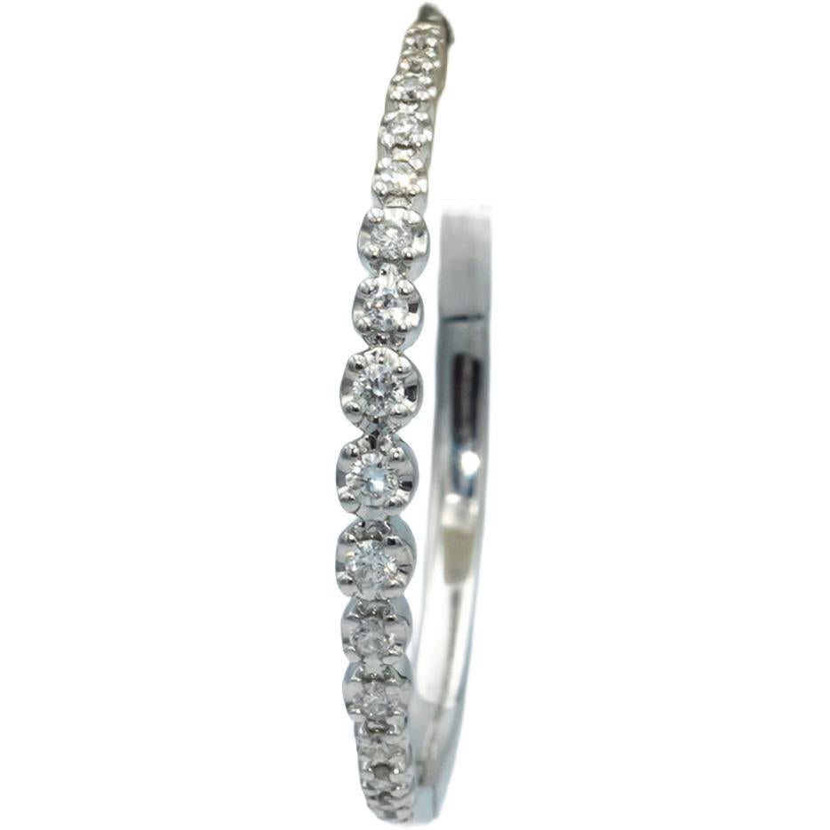 10k White Gold Round Diamond Inside Out Hoop Earrings 0.50CT