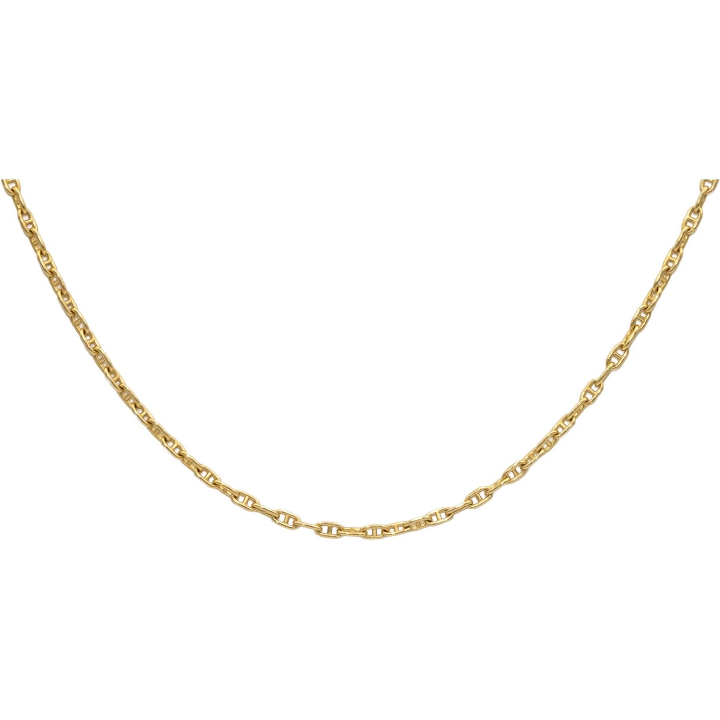 18k Yellow Gold 24" Long Anchor Link Chain Necklace