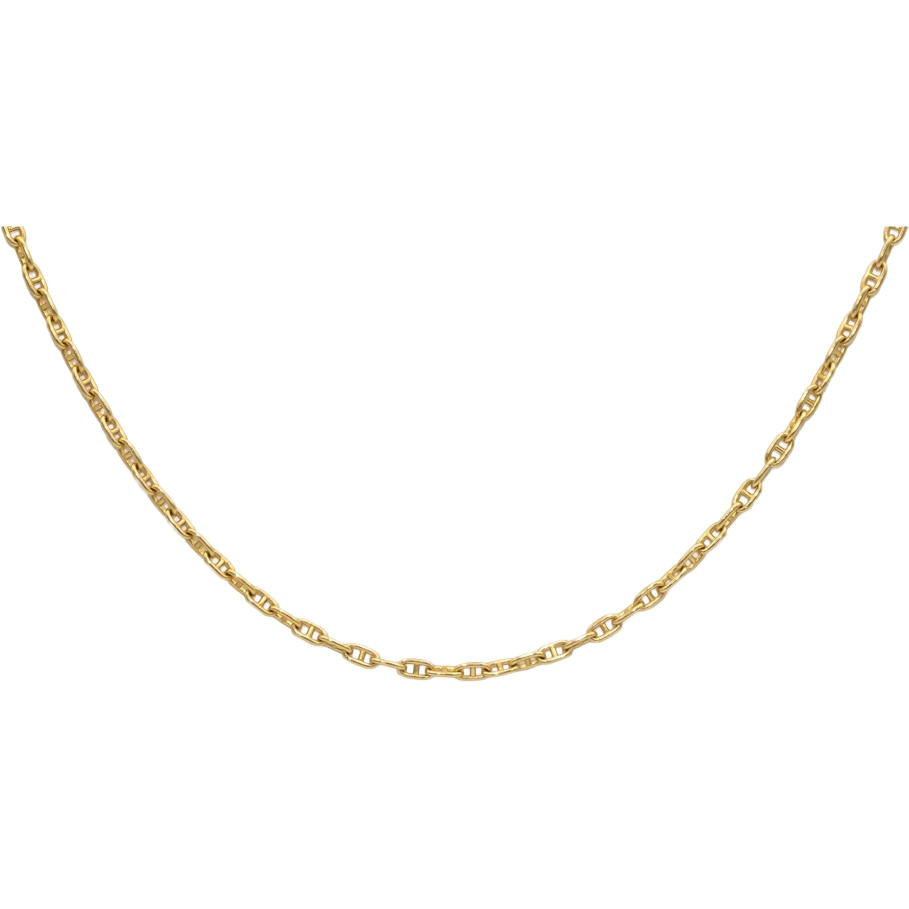 18k Yellow Gold 24" Long Anchor Link Chain Necklace