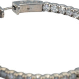 18k White Gold Round Diamond Inside Out Hoop Earrings 7.21CTW