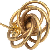 14k Yellow Gold Jewelry 6.2mm Diameter Pearl Stud Swirl Stud Earrings