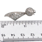 Platinum Round Diamond Cluster Drop Stud Earrings 1.0CT