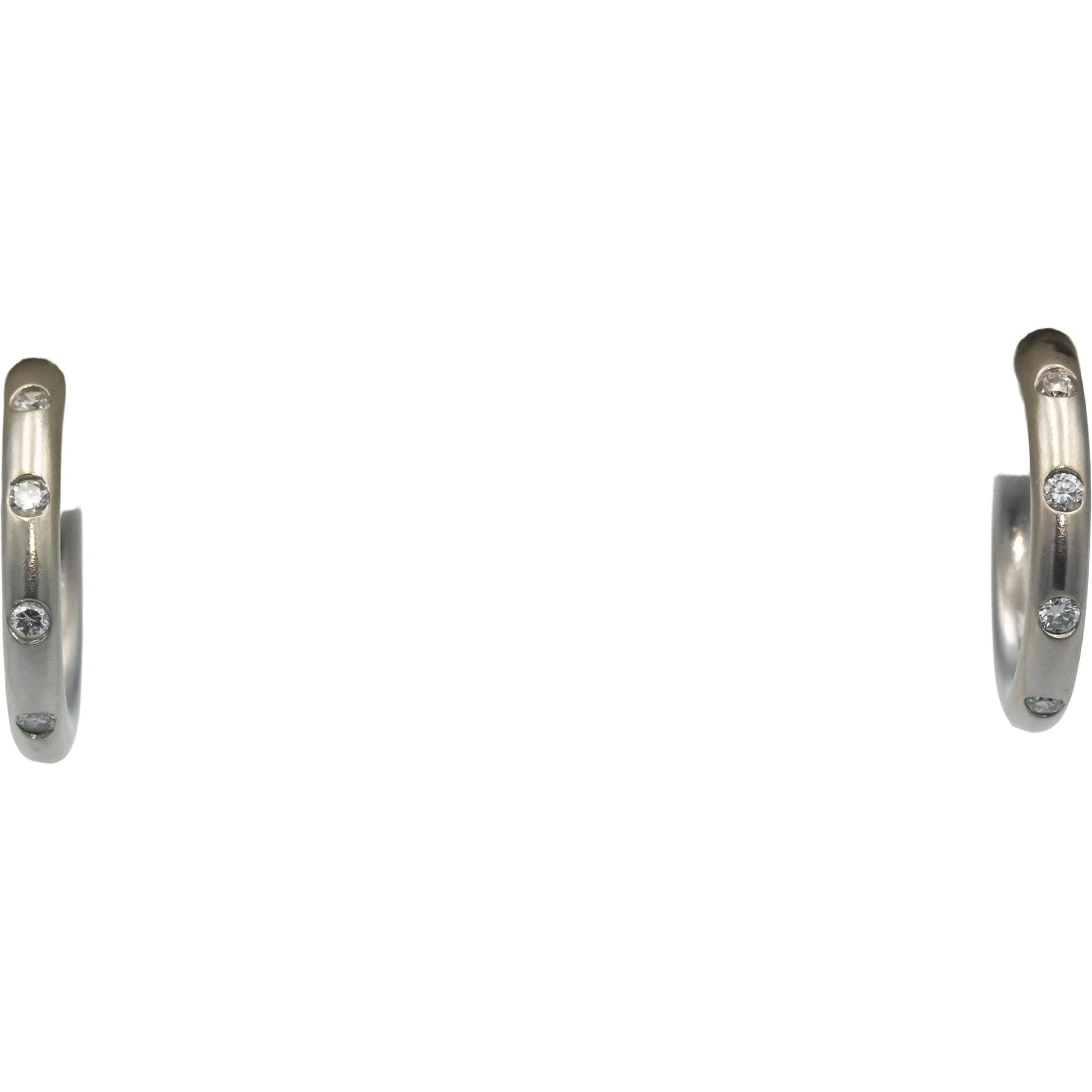 14k White Gold Jewelry 0.30CT VS Diamond Hoop Stud Earrings