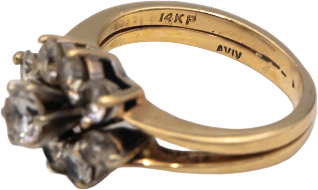 14k Yellow Gold 1.0CT Round Cut Diamond Ring w/ 0.30CT Center Size 3.25