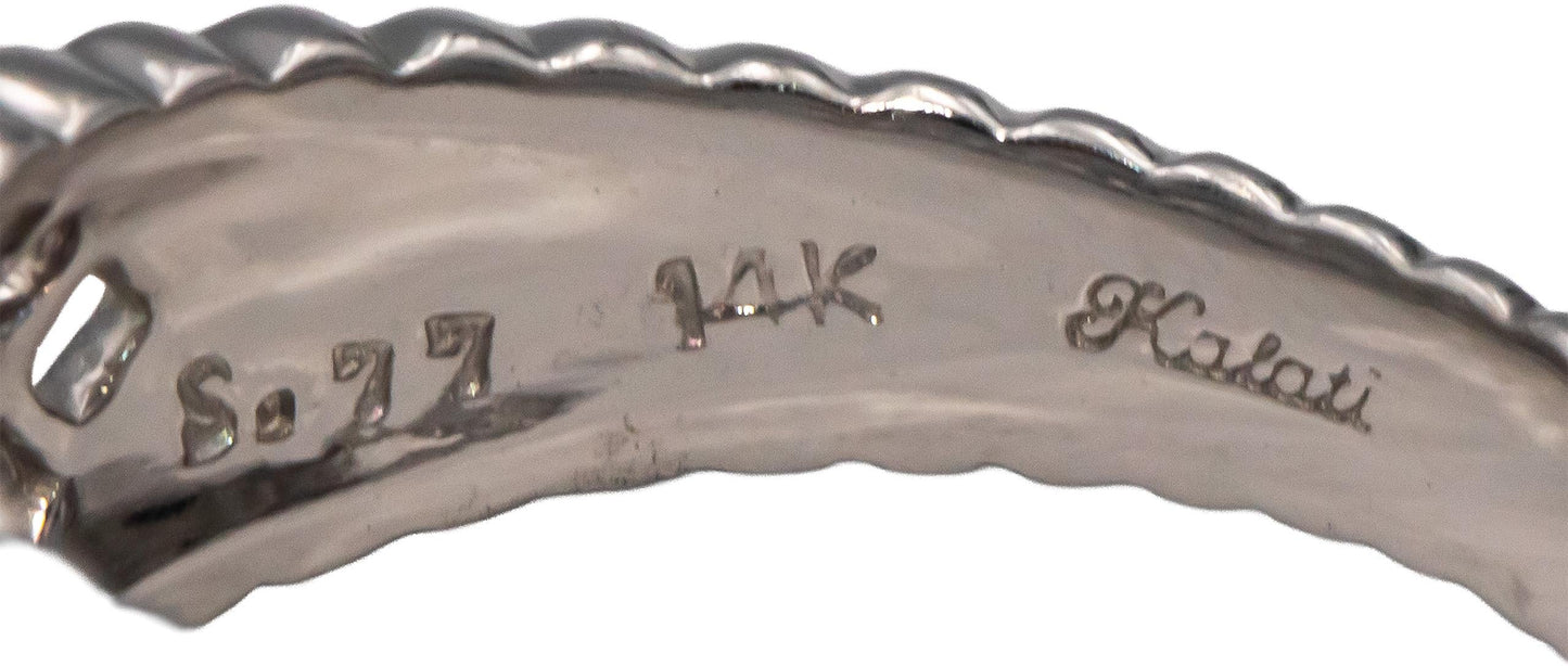 KALATI 14k White Gold 0.92CT Diamond and Tanzanite Ring Size 7.25