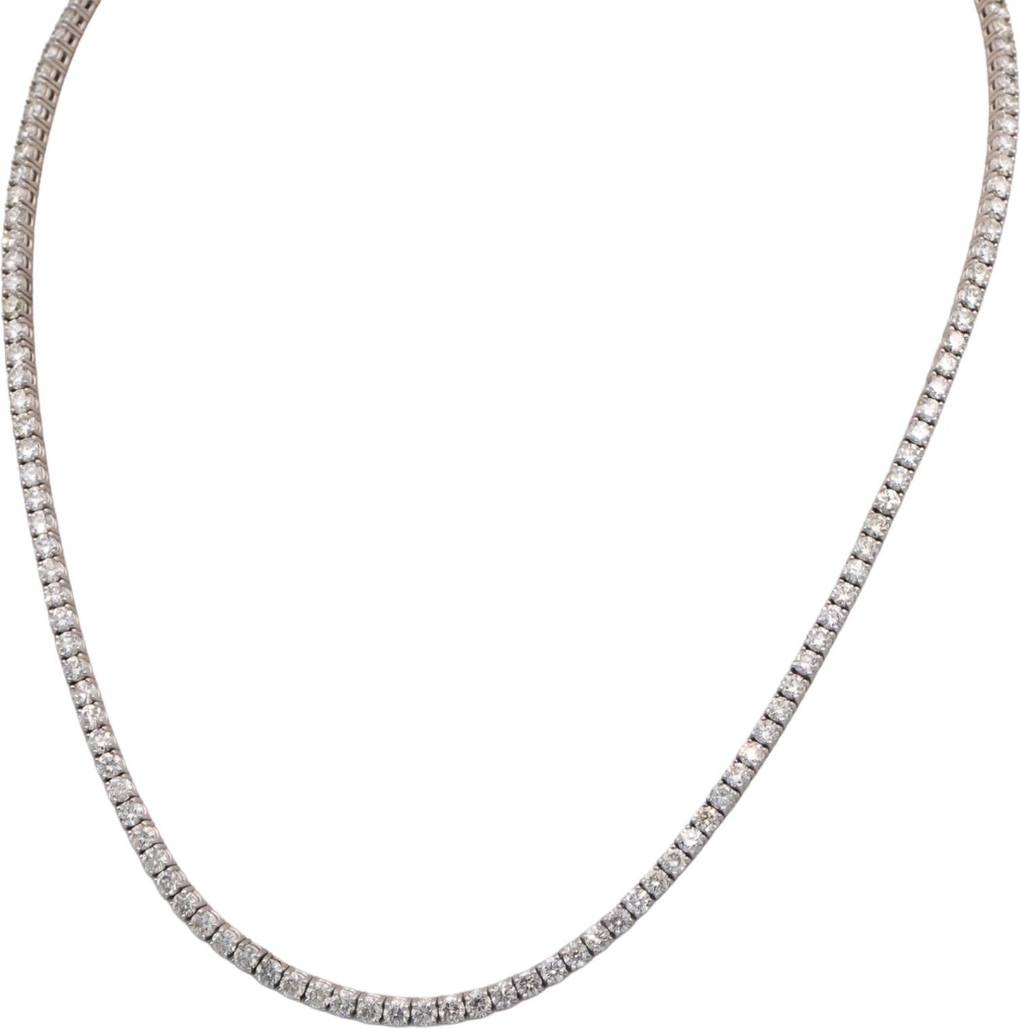 Diamond Round Cut 14k White Gold Jewelry Tennis Necklace 6.16CT