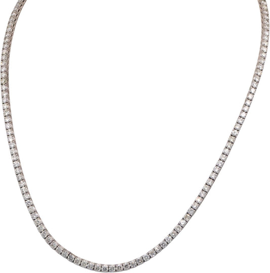 Diamond Round Cut 14k White Gold Jewelry Tennis Necklace 6.16CT