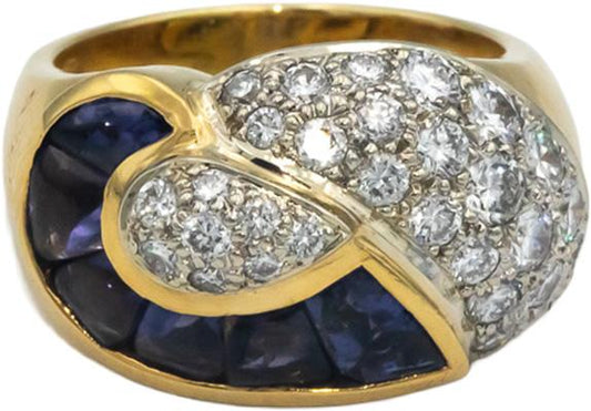 18k Yellow Gold VS Diamond and Tourmaline Cocktail Ring 2.25CT Size 6.5