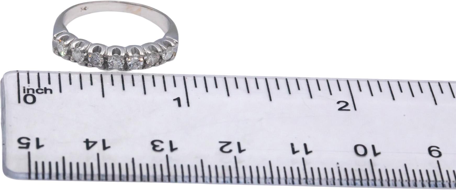 18k White Gold 0.35CT Round Cut Diamond Band Ring Size 6